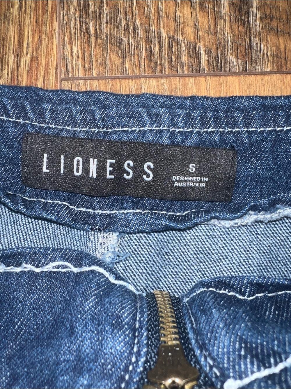 Lioness Dark Blue Denim Wrap Skort with Front Pockets - Picture 3 of 3